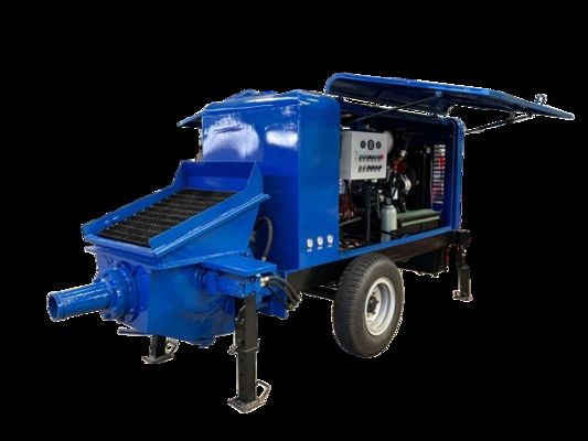 বৃহৎ আকারের প্রকৌশল প্রকল্পে দীর্ঘ দূরত্বে কংক্রিট পরিবহনের জন্য অপসারণযোগ্য ট্রেলার কংক্রিট পাম্প